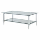 Tables Coffee Table Sets - 48" X 26" X 18" Clear Acrylic, Chrome And Clear Glass Coffee Table HomeRoots