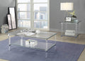 Tables Coffee Table Sets - 48" X 26" X 18" Clear Acrylic, Chrome And Clear Glass Coffee Table HomeRoots