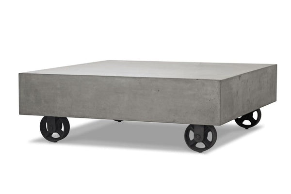 Tables Coffee Tables - 14" Concrete and Metal Coffee Table HomeRoots