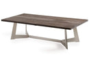 Tables Coffee Tables - 16" Dark Aged Oak Wood, Veneer, and Steel Coffee Table HomeRoots