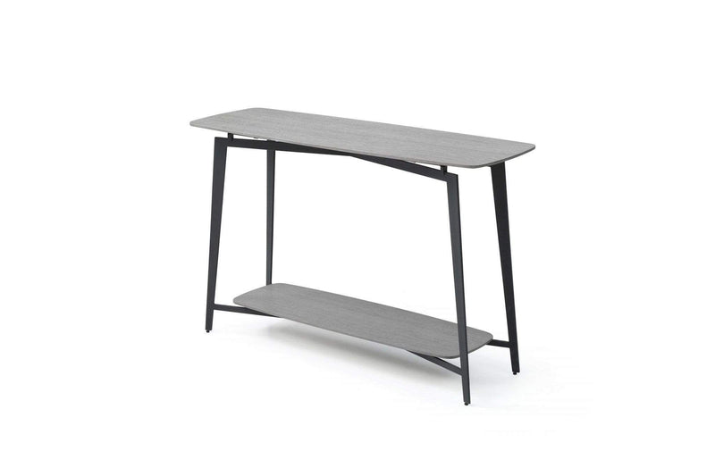 Tables Console Table - 47" X 16" X 30" Grey Oak Metal Console HomeRoots