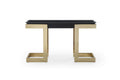 Tables Console Table - 52" X 18" X 43" Black Polished Gold Stainless Console HomeRoots