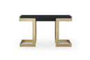 Tables Console Table - 52" X 18" X 43" Black Polished Gold Stainless Console HomeRoots