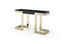 Tables Console Table - 52" X 18" X 43" Black Polished Gold Stainless Console HomeRoots