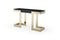 Tables Console Table - 52" X 18" X 43" Black Polished Gold Stainless Console HomeRoots
