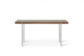 Tables Console Table - Console Walnut Veneer Polished Stainless Steel Legs. HomeRoots