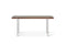 Tables Console Table - Console Walnut Veneer Polished Stainless Steel Legs. HomeRoots