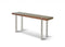 Tables Console Table - Console Walnut Veneer Polished Stainless Steel Legs. HomeRoots