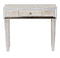 Tables Console Table with Drawers - 35'.5" X 13" X 31" White Washed MDF, Wood, Mirrored Glass Console Table with a Drawer and Framed with Mirror Accents HomeRoots