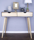 Tables Console Table with Drawers - 38'.5" X 9" X 17" Graphite MDF, Wood Console Table with Drawers HomeRoots