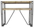 Tables Console Table with Drawers - 39'.5" X 14" X 31'.5" Natural Acacia Wood And Steel Console Table with Drawers HomeRoots