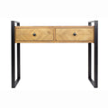 Tables Console Table with Drawers - 39'.75" X 14'.75" X 31'.5" Brown Metal, Wood, MDF Console Table with Drawers HomeRoots