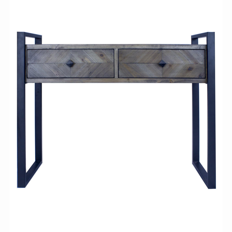 Tables Console Table with Drawers - 39'.75" X 14'.75" X 31'.5" Matt Grey Metal, Wood, MDF Console Table with Drawers HomeRoots