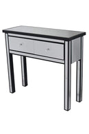 Tables Console Table with Drawers - 41" X 19" X 15" Black MDF, Wood, Mirrored Glass Console Table with Drawers HomeRoots