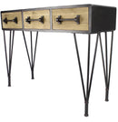 Tables Console Table with Drawers - 44" X 11" X 26" Charcoal And Natural Wood Iron, Wood, MDF Console Table with Drawers HomeRoots