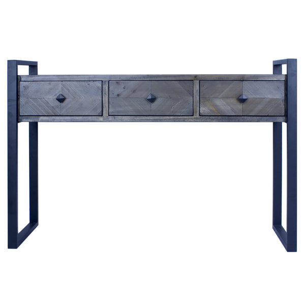 Tables Console Table with Drawers - 47'.5" X 14'.75" X 31'.5" Matt Grey Metal, Wood, MDF Console Table with Drawers HomeRoots