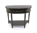 Tables Console Table with Storage - 15" x 36" x 32" Brown, 1 Drawer, Vintage, Half-Moon - Console Table HomeRoots