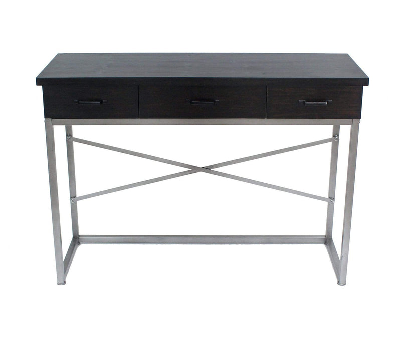 Tables Console Table with Storage - 16" x 45" x 32" Charcoal, 3 Drawer - Console Table HomeRoots