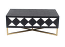 Tables Console Table with Storage - 24" x 46" x 19" Black & Gold, 3 Drawer, Mirrored - Console Table HomeRoots