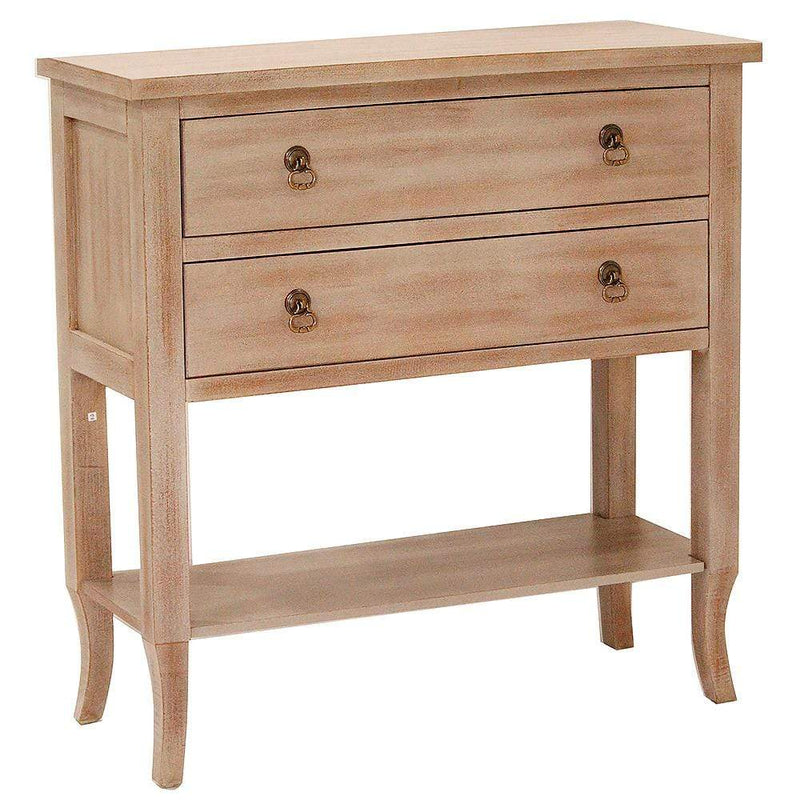 Tables Console Table with Storage - 32" X 13" X 33" Beige Wash MDF, Wood Console Table with a Shelf and Drawers HomeRoots