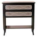 Tables Console Table with Storage - 32" X 13" X 33" Black W/ Gray MDF, Wood Console Table with a Shelf and Drawers HomeRoots