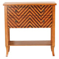 Tables Console Table with Storage - 32" X 13" X 33" Woodgran Chevron MDF, Wood Console Table with a Shelf and Drawers HomeRoots