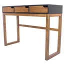 Tables Console Table with Storage - 43" X 16" X 32" Black & Mocha Solid Wood Three Drawer Console Table HomeRoots