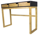 Tables Console Table with Storage - 43" X 16" X 32" Black & Natural Solid Wood Three Drawer Console Table HomeRoots