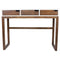 Tables Console Table with Storage - 43" X 16" X 32" White & Mocha Solid Wood Three Drawer Console Table HomeRoots