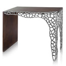 Tables Console Tables - 17.5" x 43" x 30" Brown & Silver Honeycomb - Console Table HomeRoots