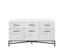 Tables Console Tables - 18" X 54" X 30" White Weathered Wood Pattern Metal Console Table HomeRoots