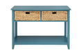 Tables Console Tables - 44" X 16" X 28" Teal Solid Wood Leg Console Table HomeRoots