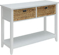 Tables Console Tables - 44" X 16" X 28" White Solid Wood Leg Console Table HomeRoots