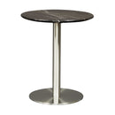 Tables Couch Side Table - 17.72" X 17.72" X 20.08" Round Side Table in Black Marble with Brushed Stainless Steel Base HomeRoots
