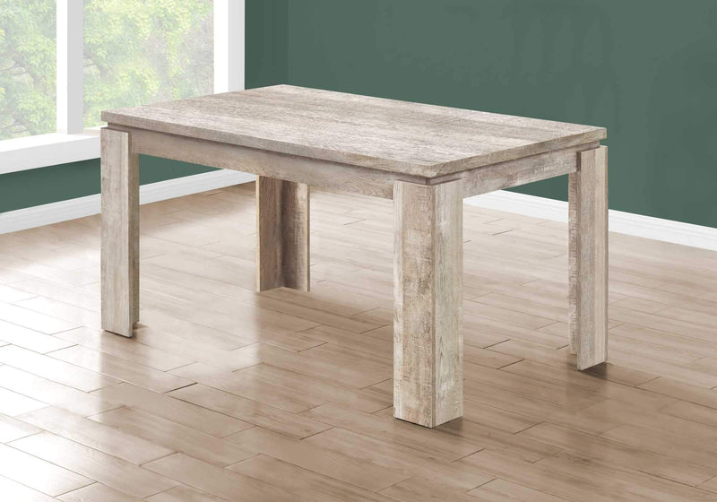 Tables Dining Room Table Sets - 35'.5" x 59" x 30'.5" Taupe, Reclaimed Wood Look - Dining Table HomeRoots