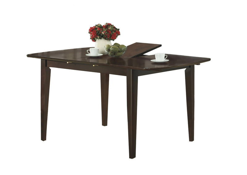 Tables Dining Room Table Sets - 35'.5" x 60" x 30" Cappuccino, Solid Wood - Dining Table With A Leaf HomeRoots