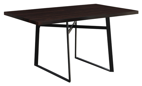 Tables Dining Room Table Sets - 36" x 60" x 30" Cappuccino, Black, Hollow-Core, Particle Board, Metal - Dining Table HomeRoots