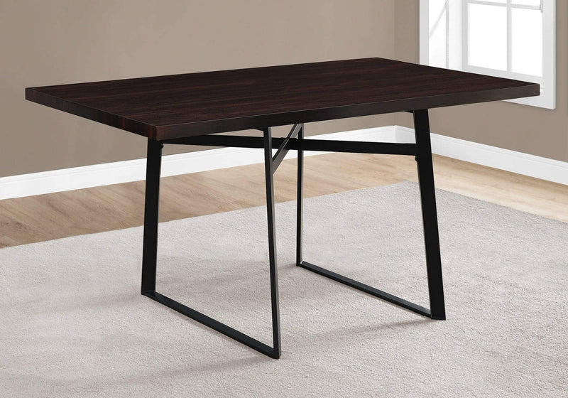 Tables Dining Room Table Sets - 36" x 60" x 30" Cappuccino, Black, Hollow-Core, Particle Board, Metal - Dining Table HomeRoots