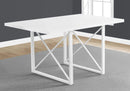 Tables Dining Room Table Sets - 36" x 60" x 30" White, Hollow-Core, Particle Board, Metal - Dining Table HomeRoots