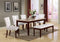 Tables Dining Room Table Sets - 38" X 64" X 31" White Marble Walnut Wood Dining Table HomeRoots