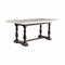 Tables Dining Room Table Sets - 38" X 72" X 31" White Marble Weathered Espresso Wood Dining Table HomeRoots