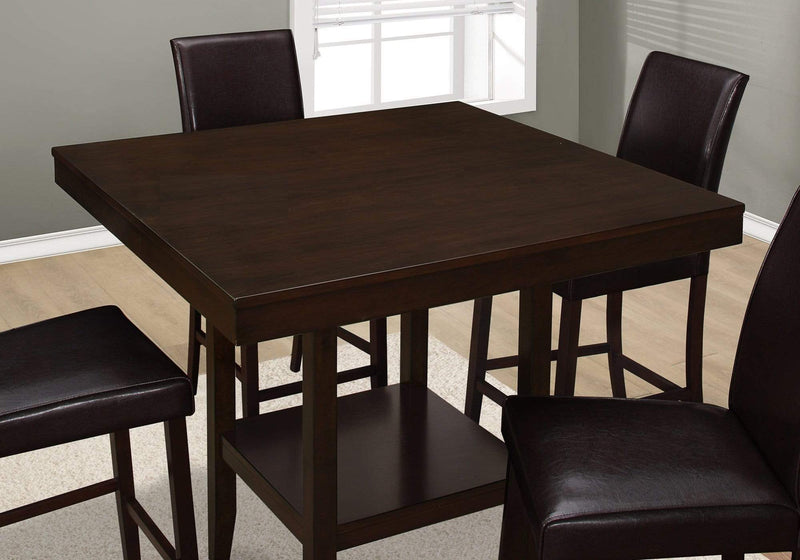 Tables Dining Room Table Sets - 42" x 42" x 36" Cappuccino, Solid Wood And Veneer - Counter Height Dining Table HomeRoots