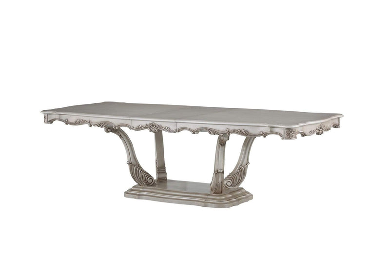 Tables Dining Room Table Sets - 44" X 102" X 30" Antique White Wood Dining Table w/Pedestal HomeRoots