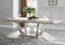 Tables Dining Room Table Sets - 44" X 102" X 30" Antique White Wood Dining Table w/Pedestal HomeRoots