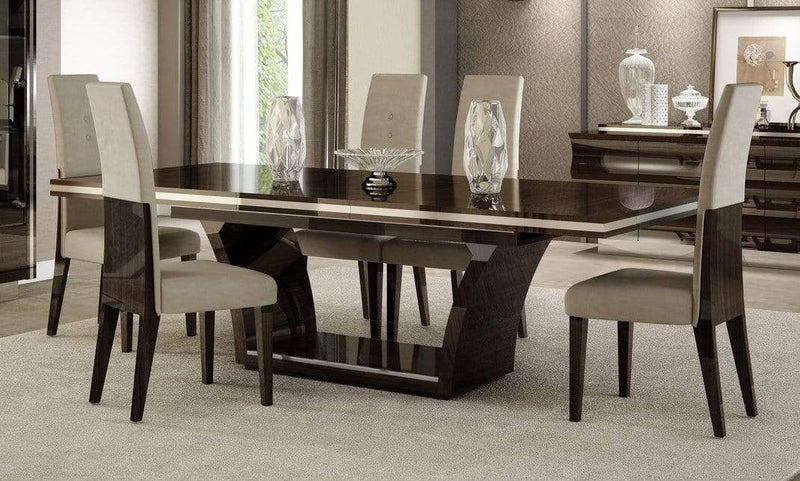 Tables Dining Room Table Sets - 98'' X 43'' X 30'' Modern Wenge High Gloss Dining Table HomeRoots