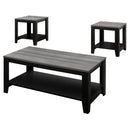 Tables Dining Room Table Sets Black Grey Top Table Set 3Pcs Set 6098 HomeRoots