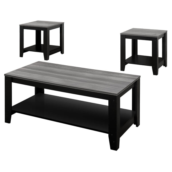 Tables Dining Room Table Sets Black Grey Top Table Set 3Pcs Set 6098 HomeRoots
