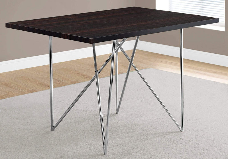 Tables Dining Room Tables - 31'.5" x 47'.5" x 30" Cappuccino, Hollow-Core, Particle Board, Metal - Dining Table HomeRoots