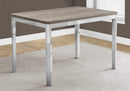 Tables Dining Room Tables - 31'.5" x 47'.5" x 30" Dark Taupe, Hollow-Core, Particle Board, Metal - Dining Table HomeRoots