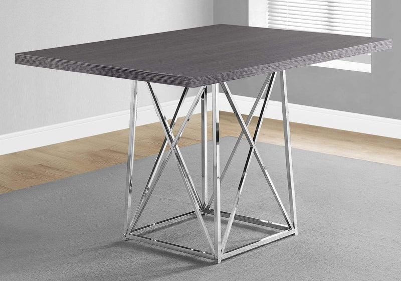 Tables Dining Room Tables - 36" x 48" 31" Grey, Particle Board ad Chrome Metal - Dining Table HomeRoots